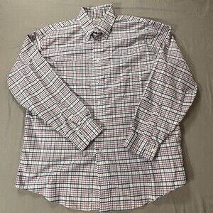 Brooks Brothers Madison Mens Large Shirt Plaid Non-Iron Supima Cotton